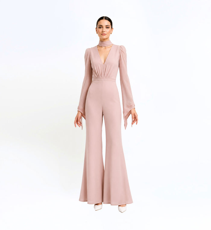 Crepe Longsleeve Jumpsuit
