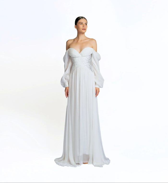 Puff sleeve maxi dress