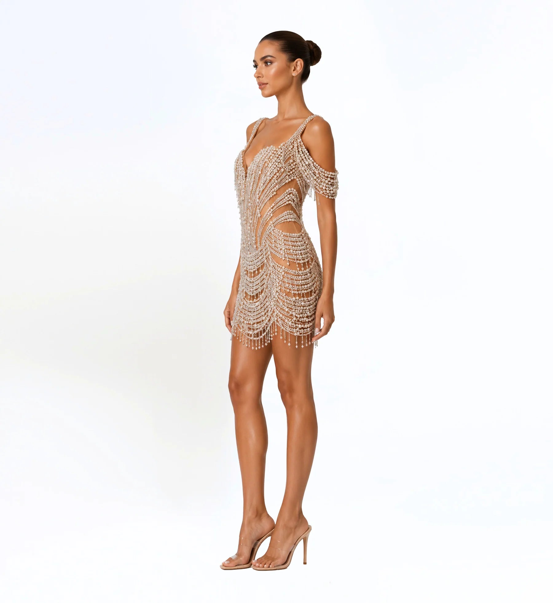 Pearl Fringe Mini Dress