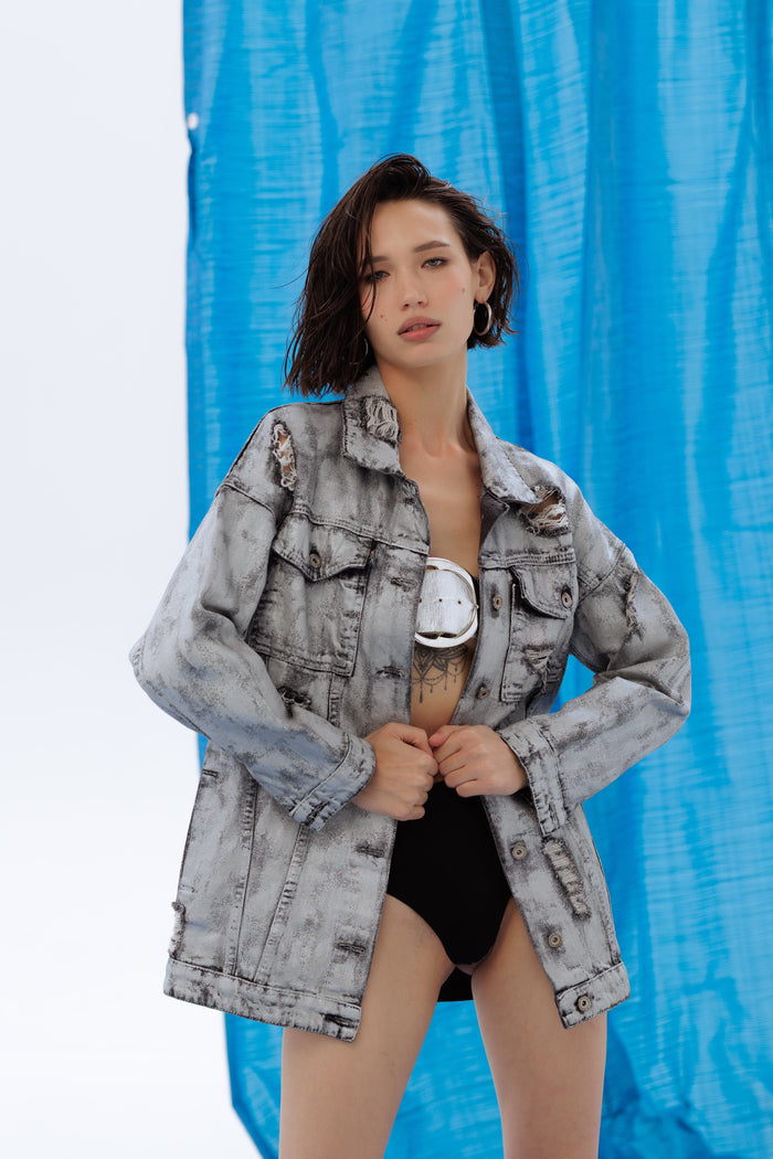 Total Metallic Denim Jacket