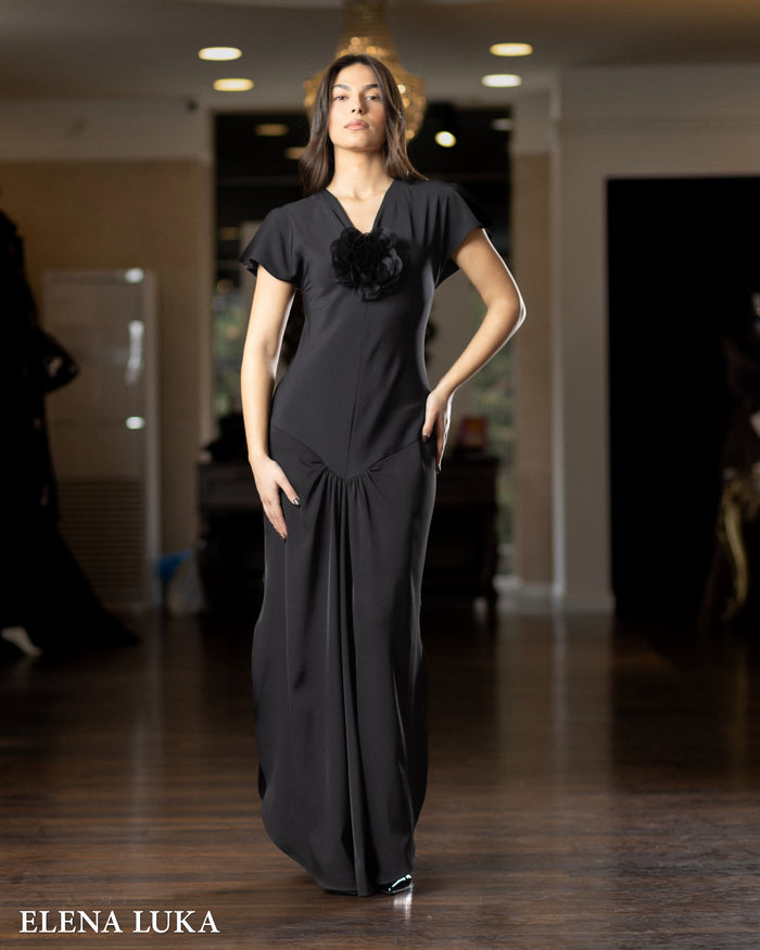 Noir Camellia Elegance Dress