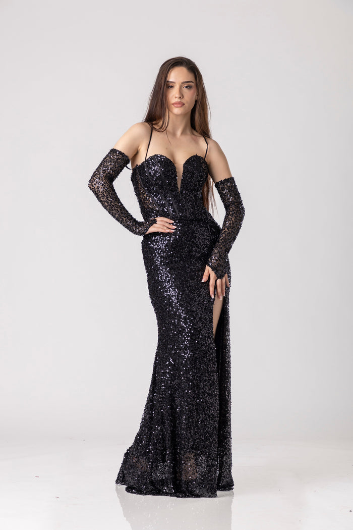 Noir Radiance Couture Gown