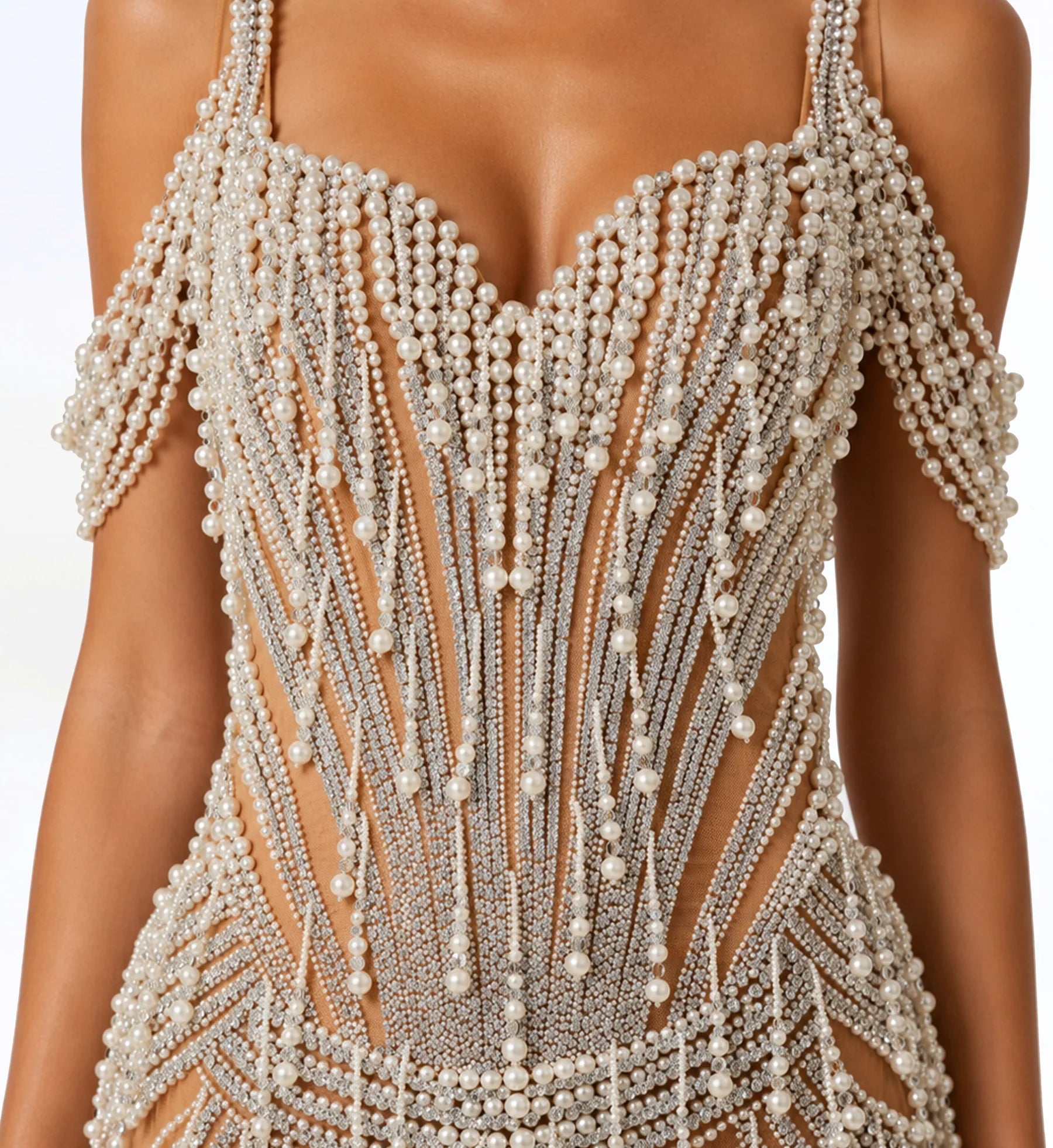 Pearl Fringe Mini Dress