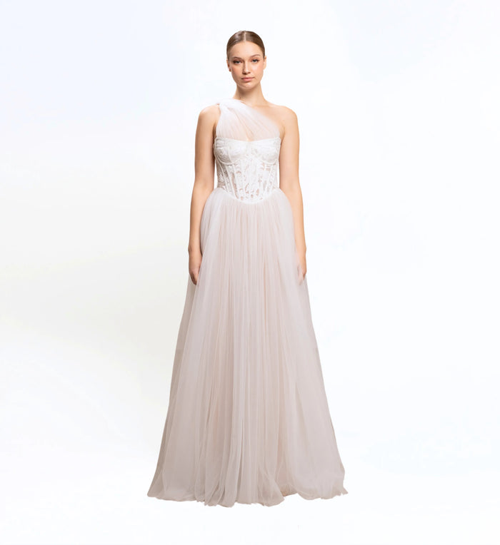 Asymmetric long dress