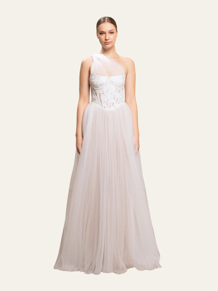 Asymmetric long dress