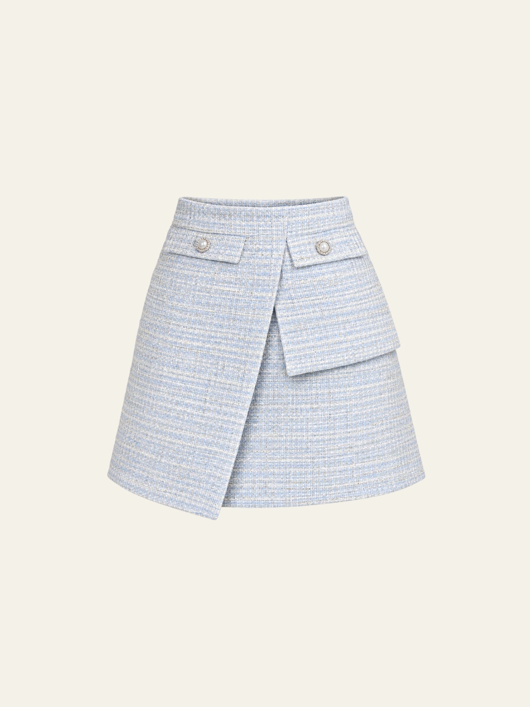 Aurora Ocean Blue Exclusive Light Tweed Skirt