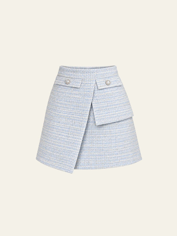 Aurora Ocean Blue Exclusive Light Tweed Skirt