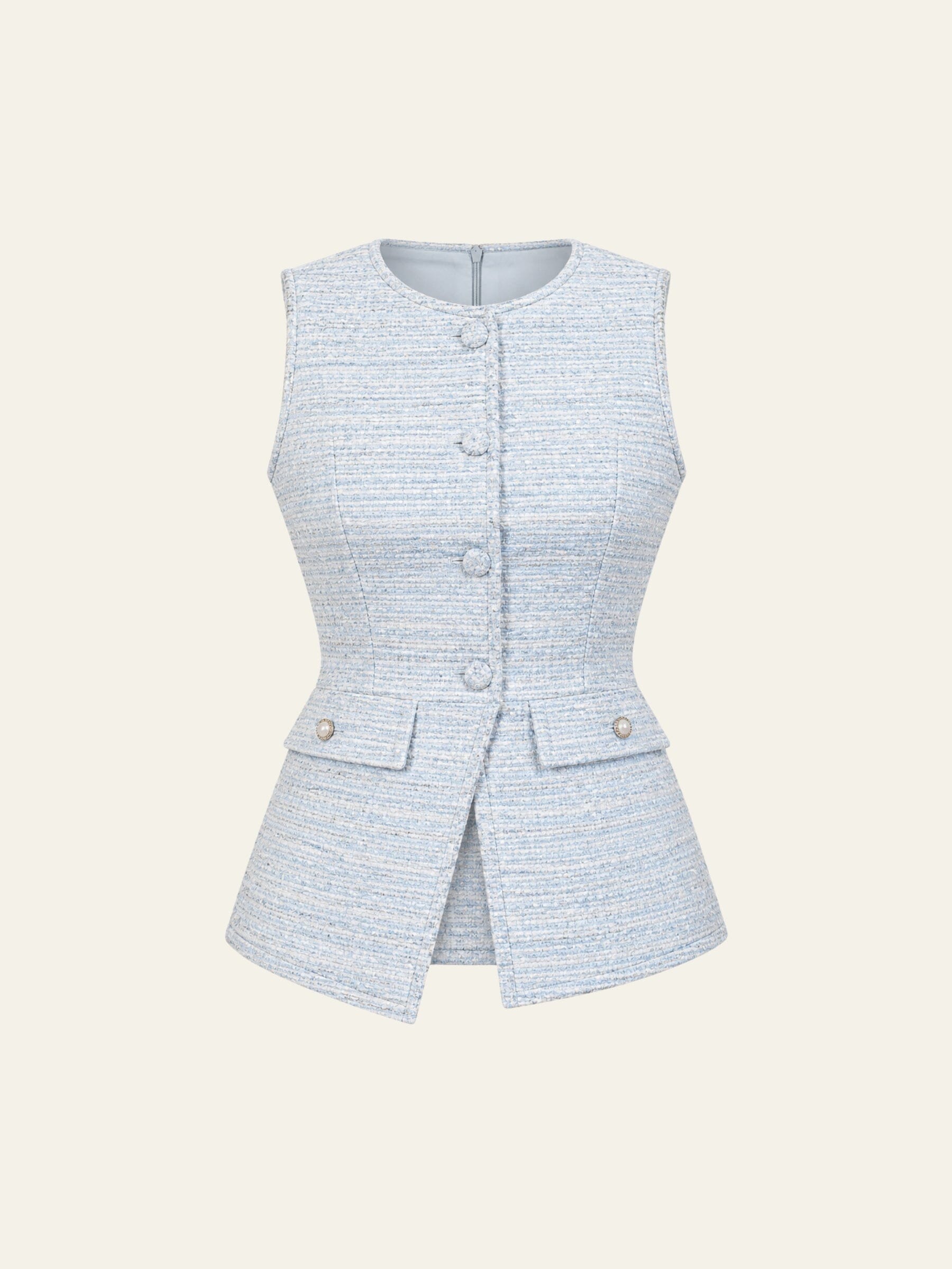 Aurora Ocean Blue Exclusive Light Tweed Top