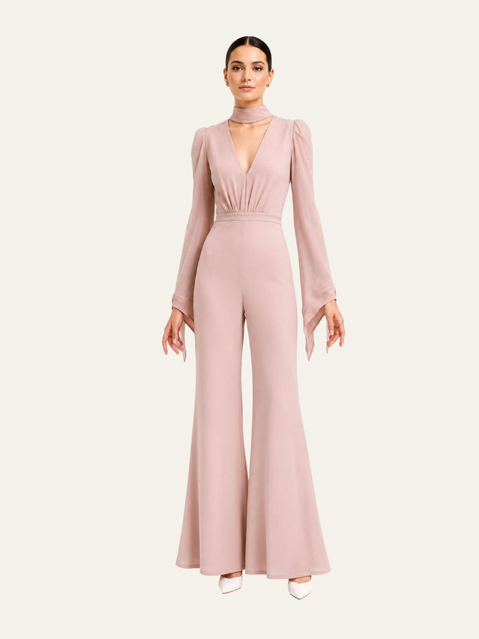 Crepe Longsleeve Jumpsuit