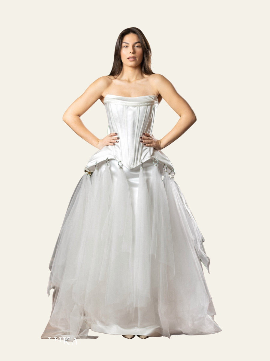 Ivory Élan Couture Corset Gown