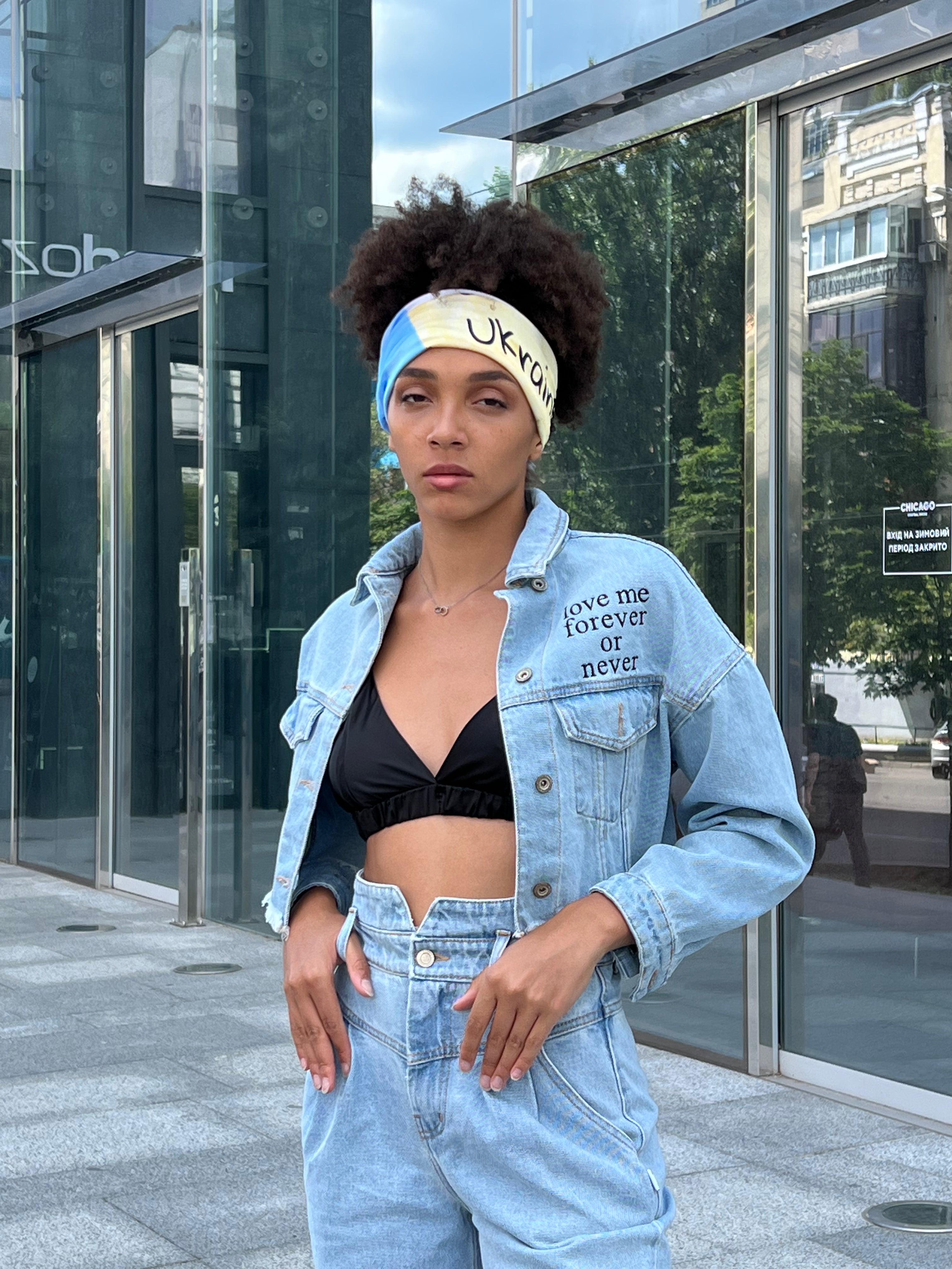 Short waisted jean deals jacket