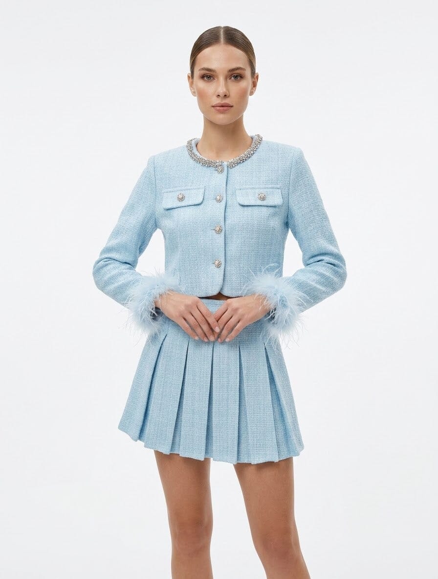 Dalia Blue Tweed Matching Set