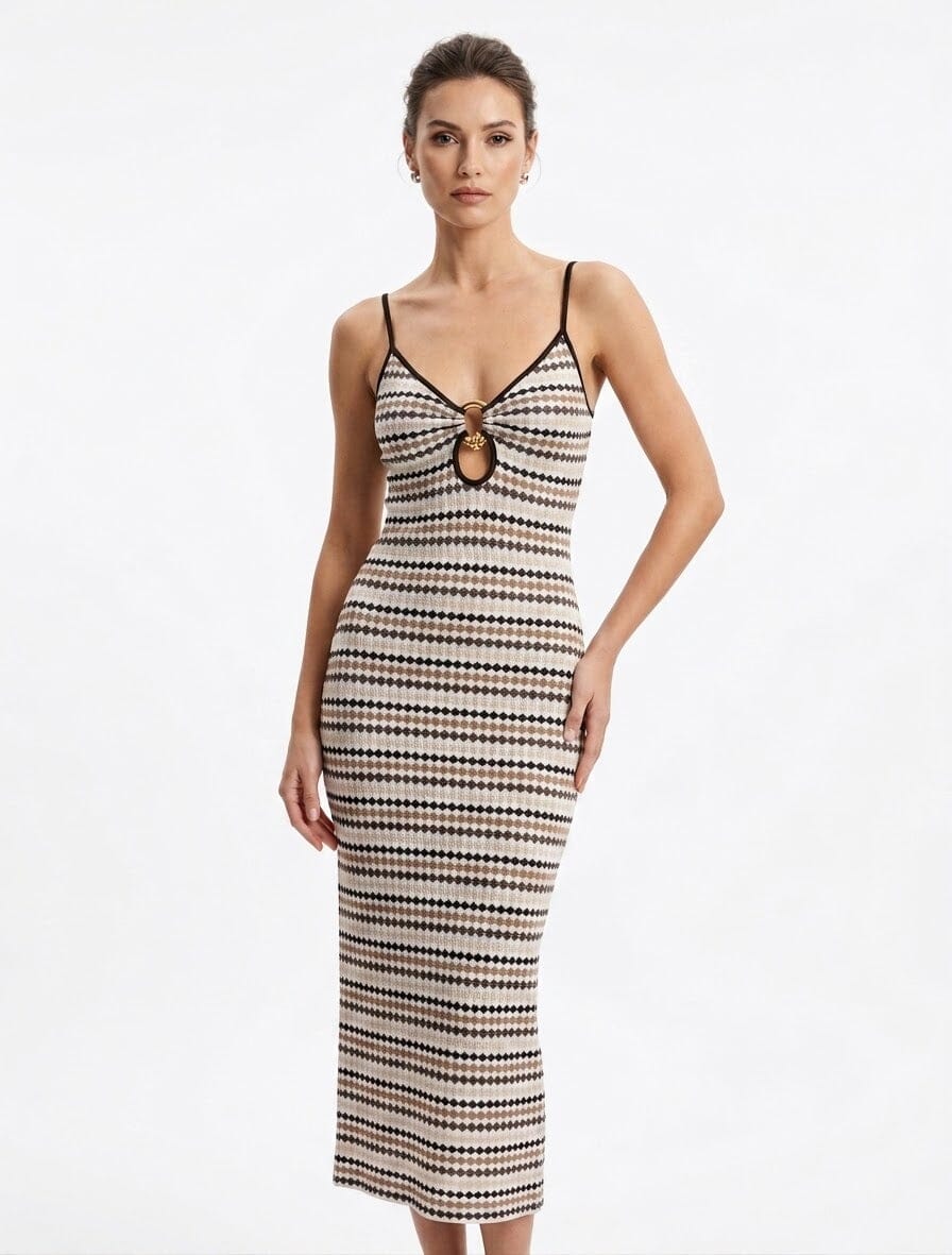 Jeni fitted long sleeveless dress