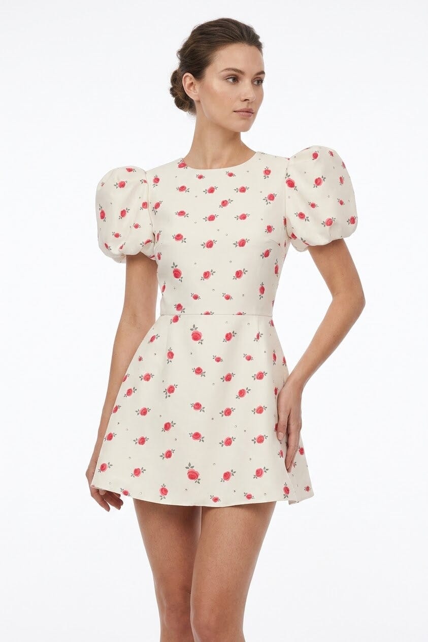 Mini Dress with Lantern Sleeves