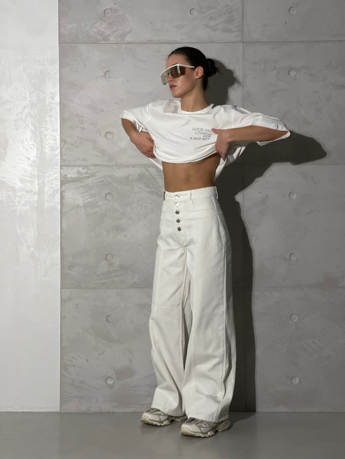 Relaxed fit Palazzo Denim Pants