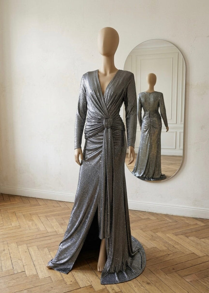 Maxi Dress with a wrap - SCDFW24-0129
