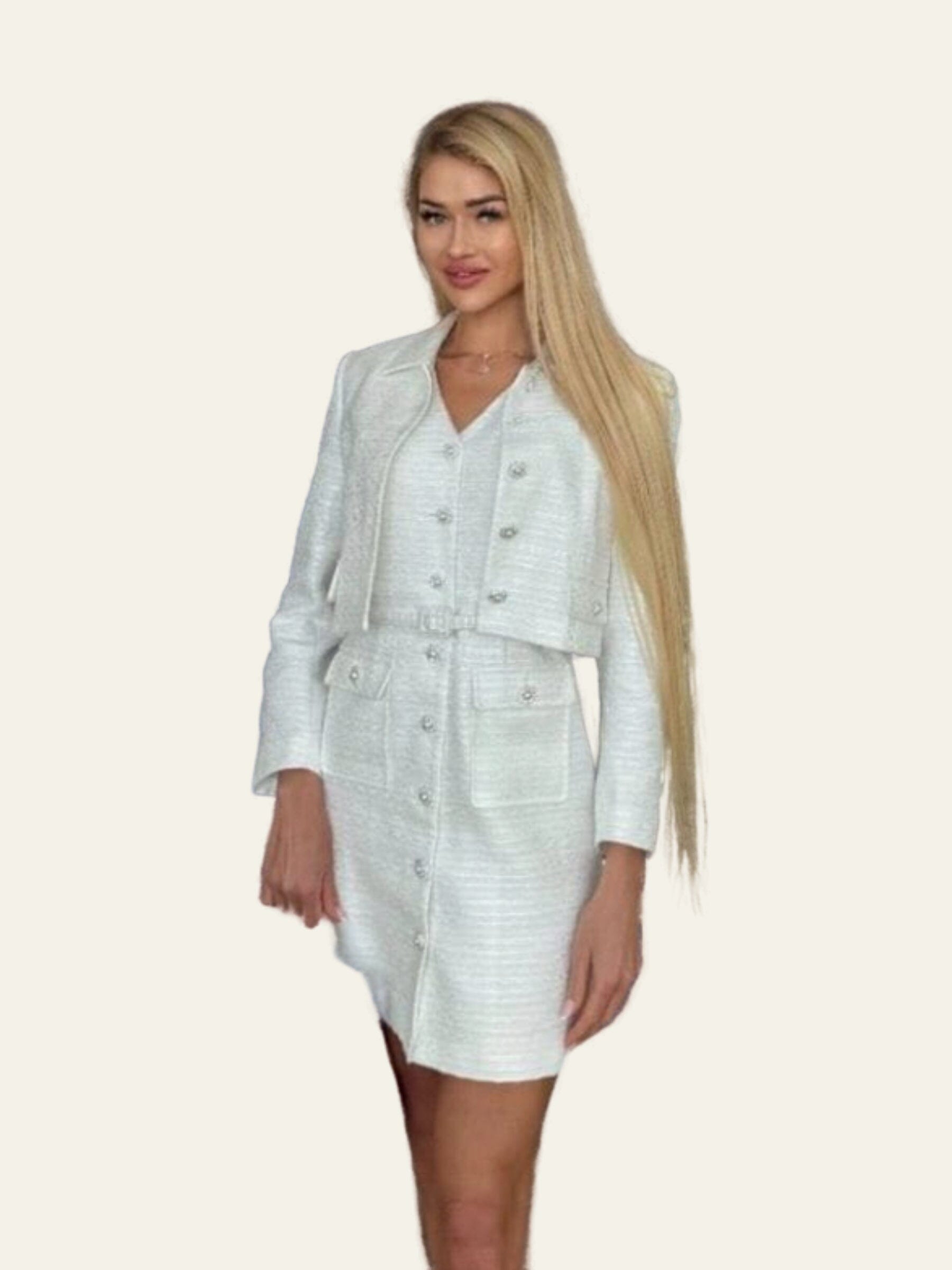Gemenee Crystal White Dress
