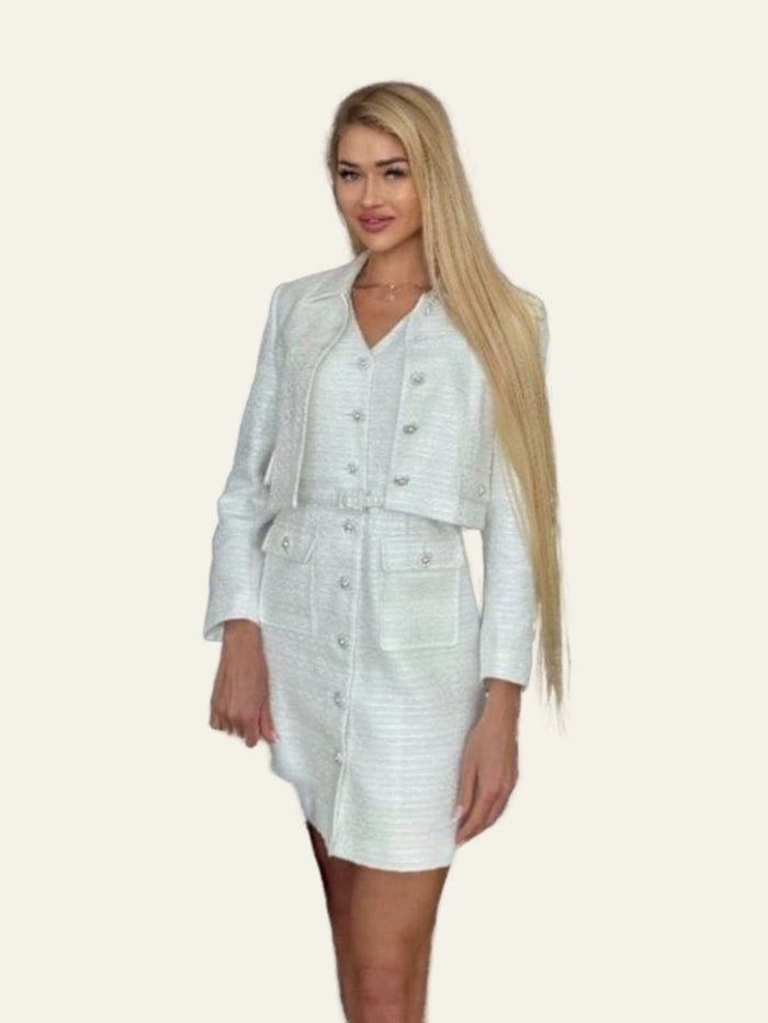 Gemenee Crystal White Dress