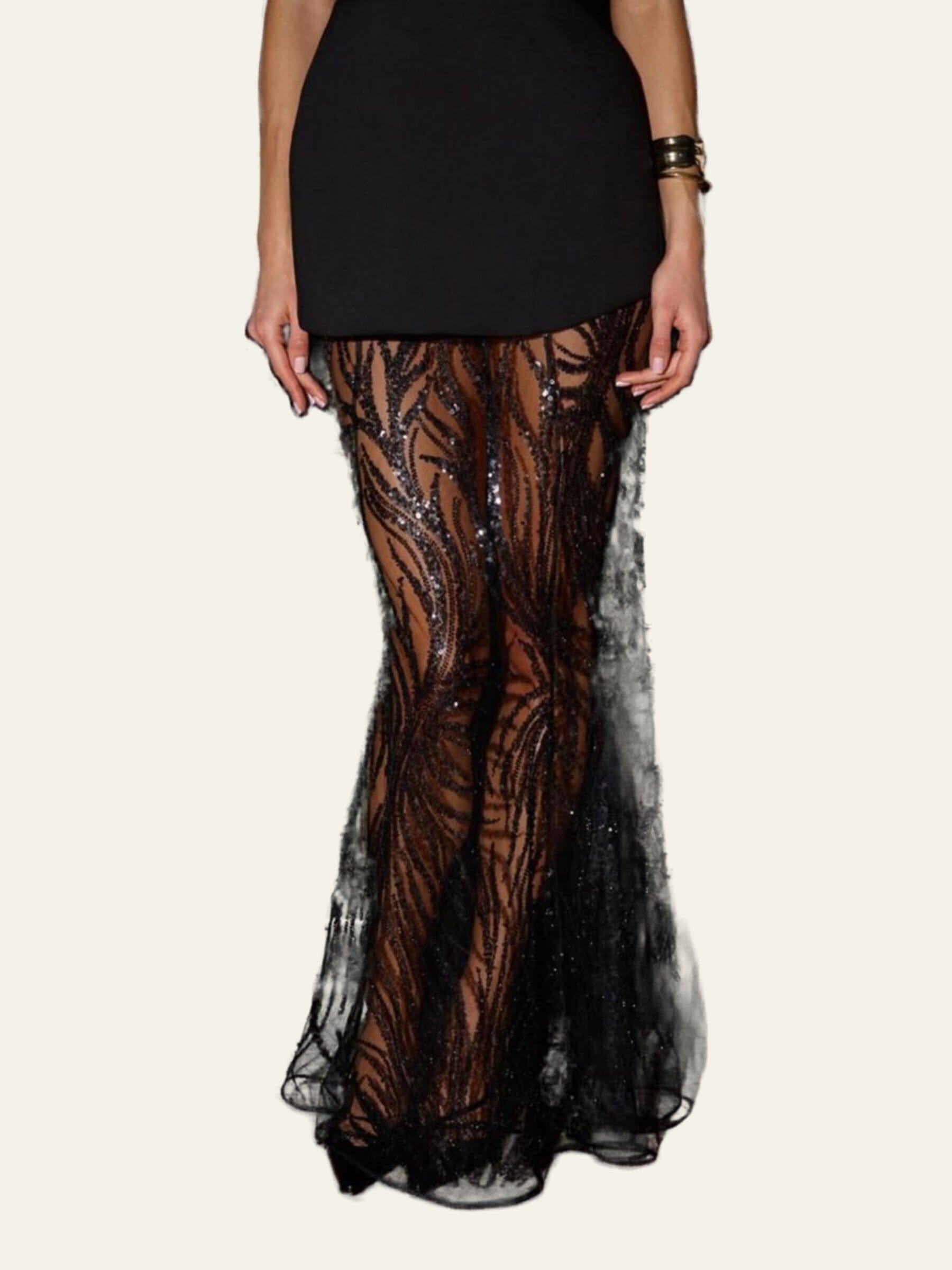 Skirt Crystal Mesh