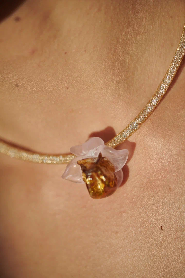 Orchid Gold and Pink Necklace