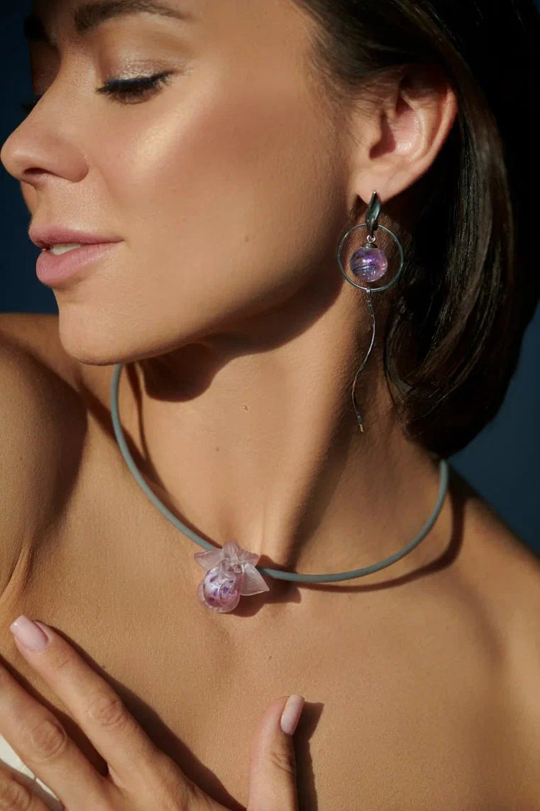 Orchid Violet Earrings