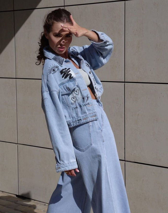 Love Me Forever or Never Short Denim Jacket