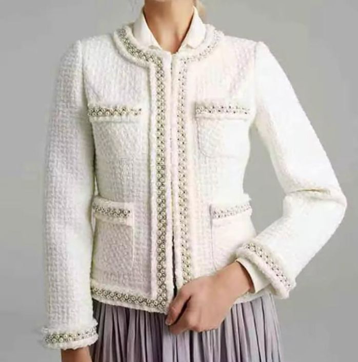 White Pearl Cornelle Tweed Jacket