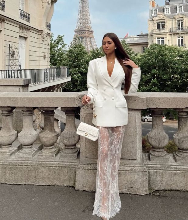 Blazer And Lace Skirt Outfit LACE SKIRT – Online Store