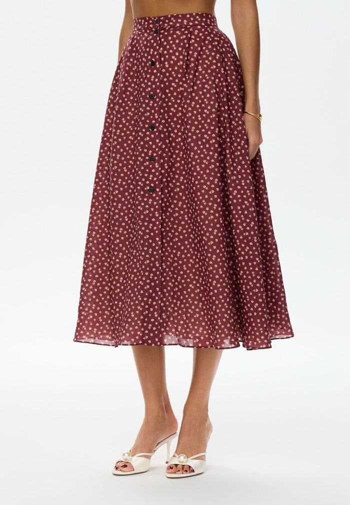 Button Down Midi Skirt