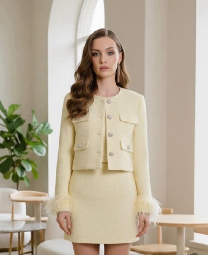 Soneli Yellow Tweed Matching Set