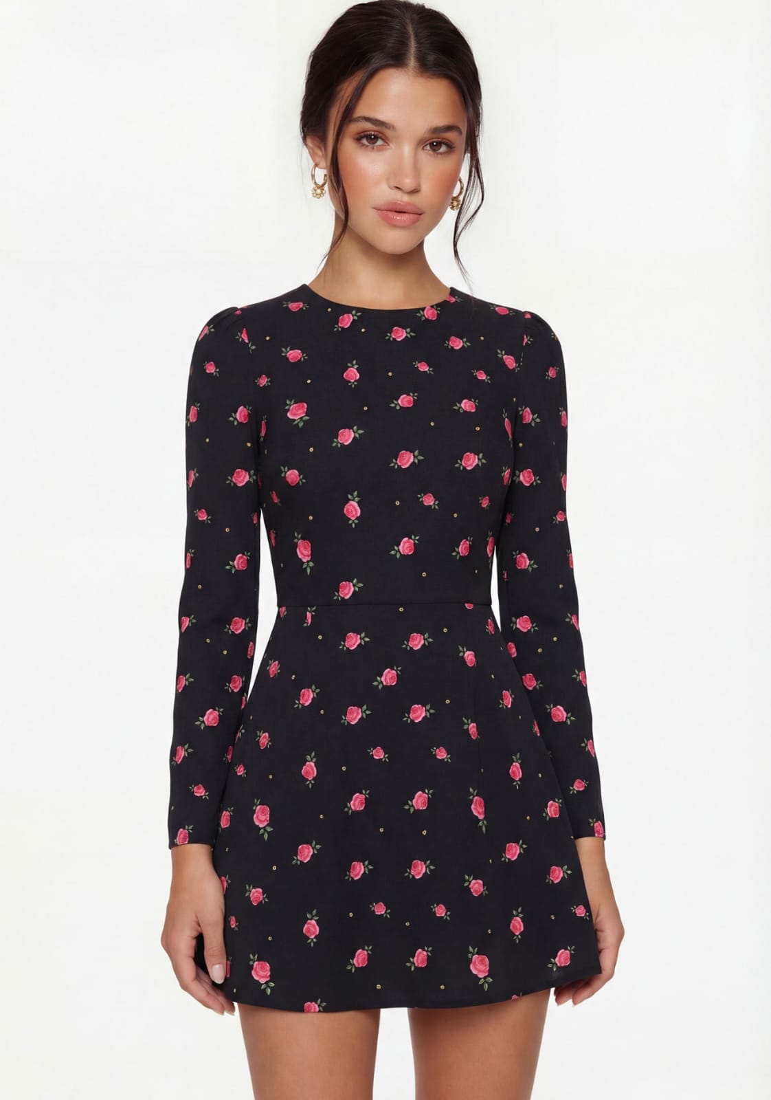 Mini Dress with Lantern Sleeves