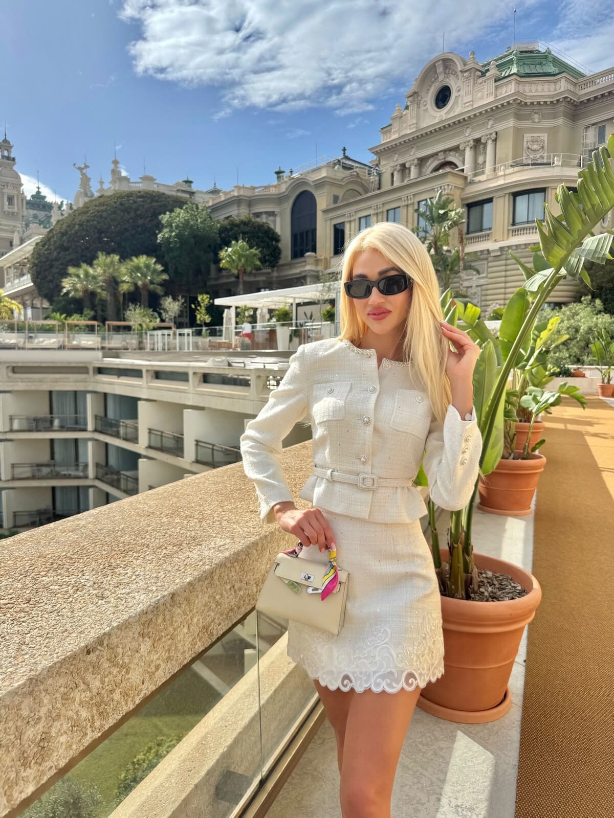White Pearl-Trimmed Jacket