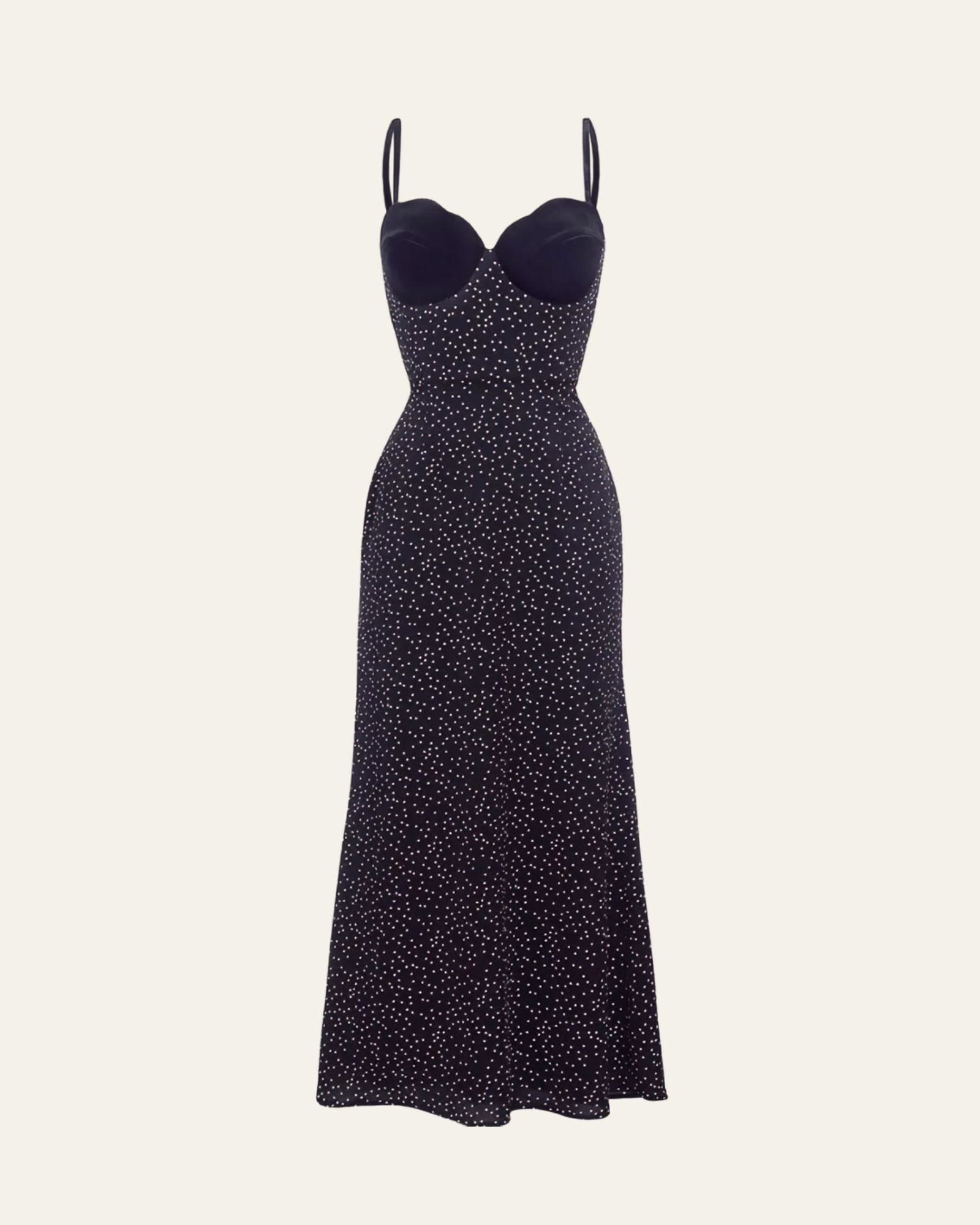Silk Maxi Dress with Velvet Decoration