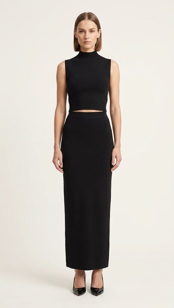 Noir Sculpted Skirt