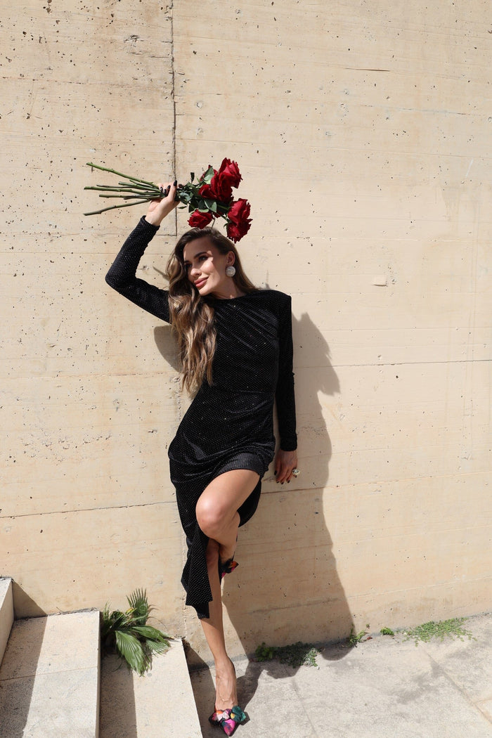Glitter Velvet Maxi Dress
