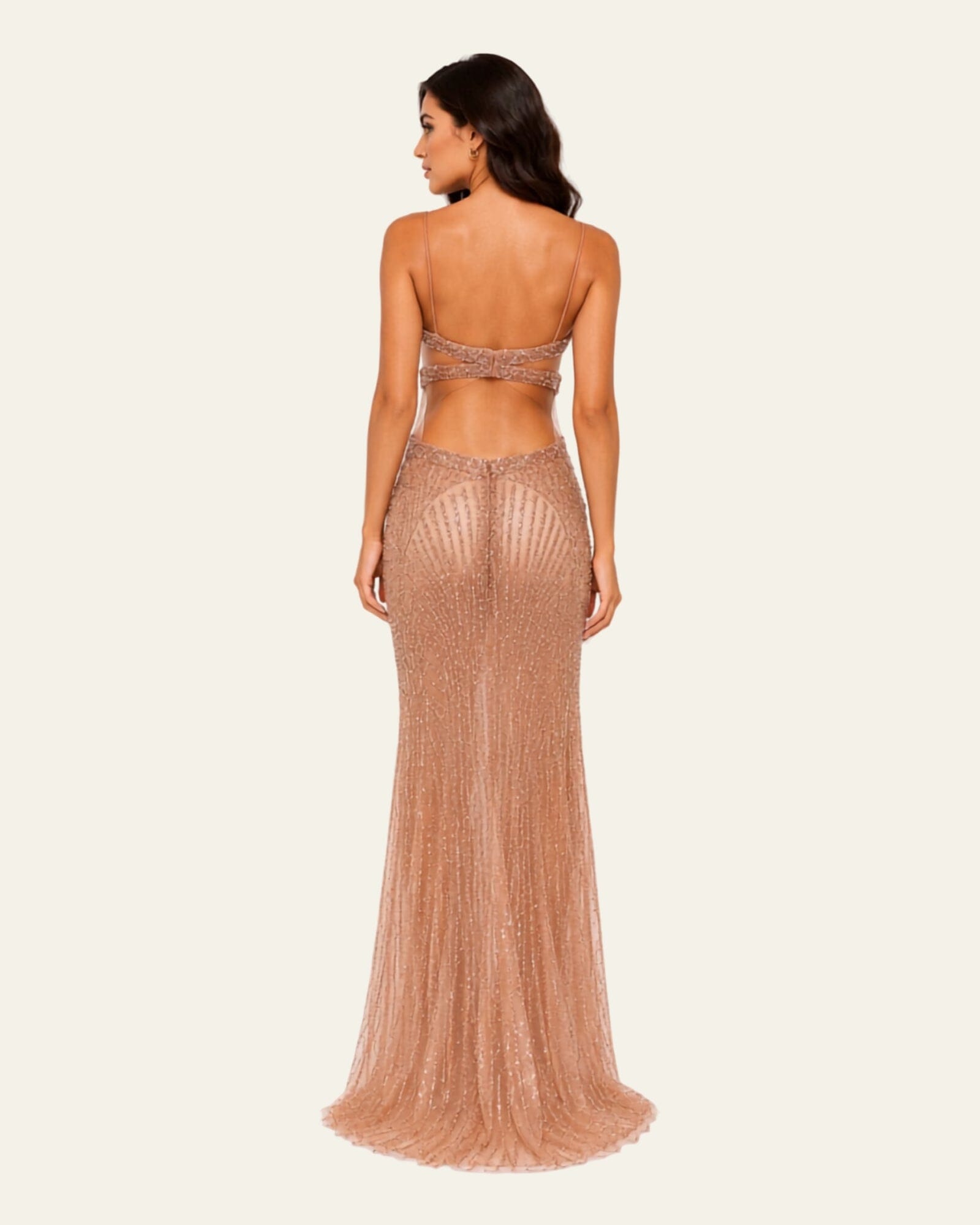 Beaded Slit Gown