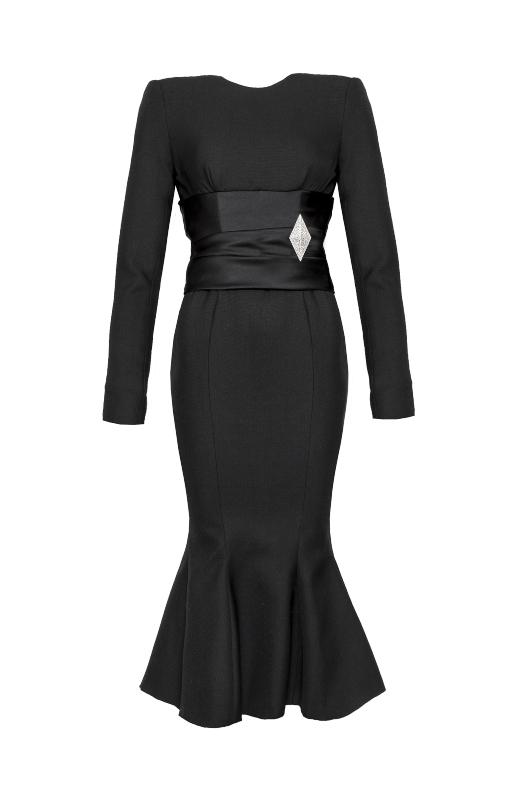 Midi Dress Grain De Poudre