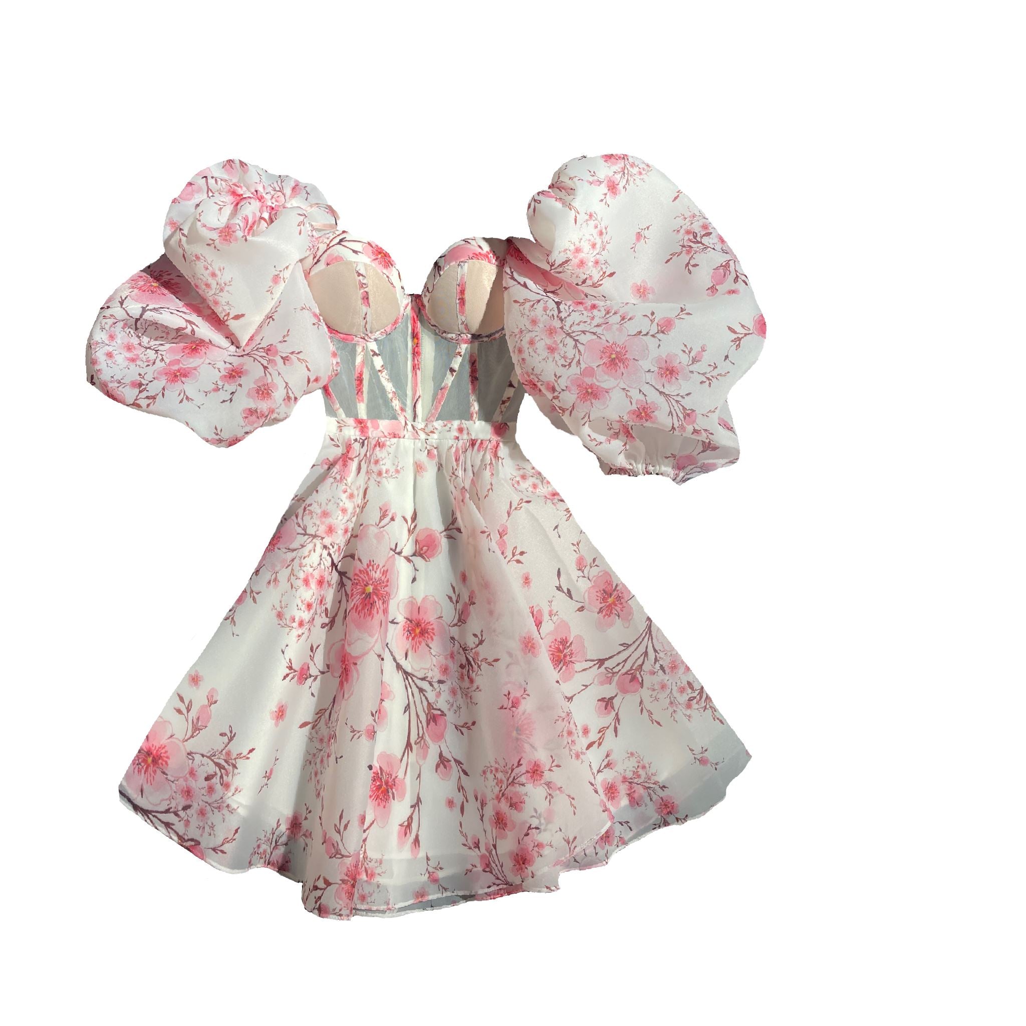 Erika Sakura Mini Dress w/ Sleeves