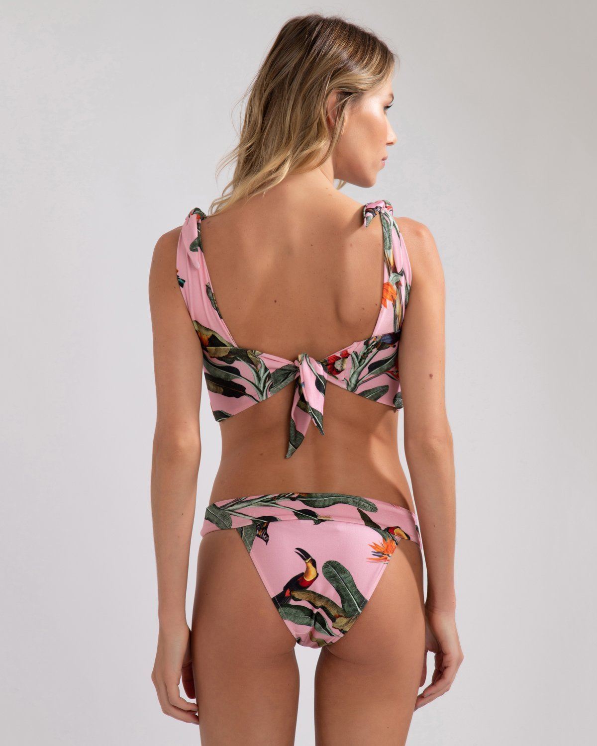 Tropical Print Knotted Bikini Top