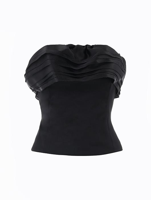 Black Silk Bustier Top